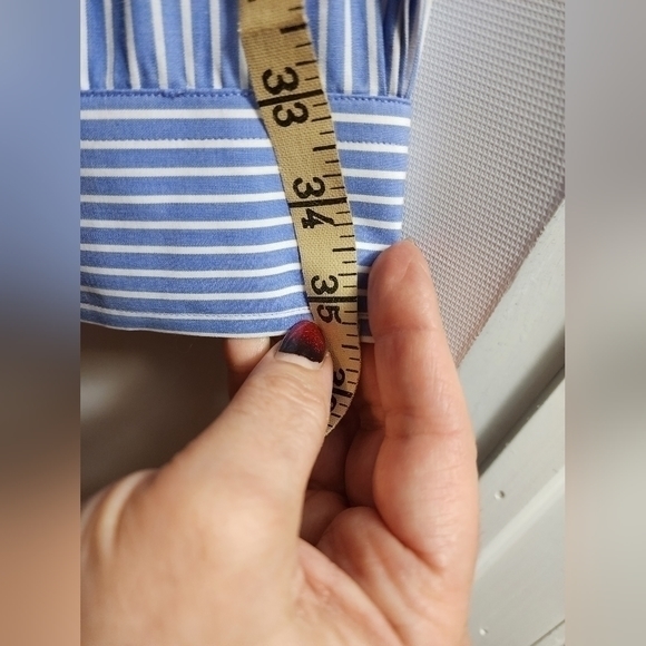Brooks Brothers 16 1/2-4/5 Blue White Striped Button Down Dress Shirt‎ - Picture 10 of 13